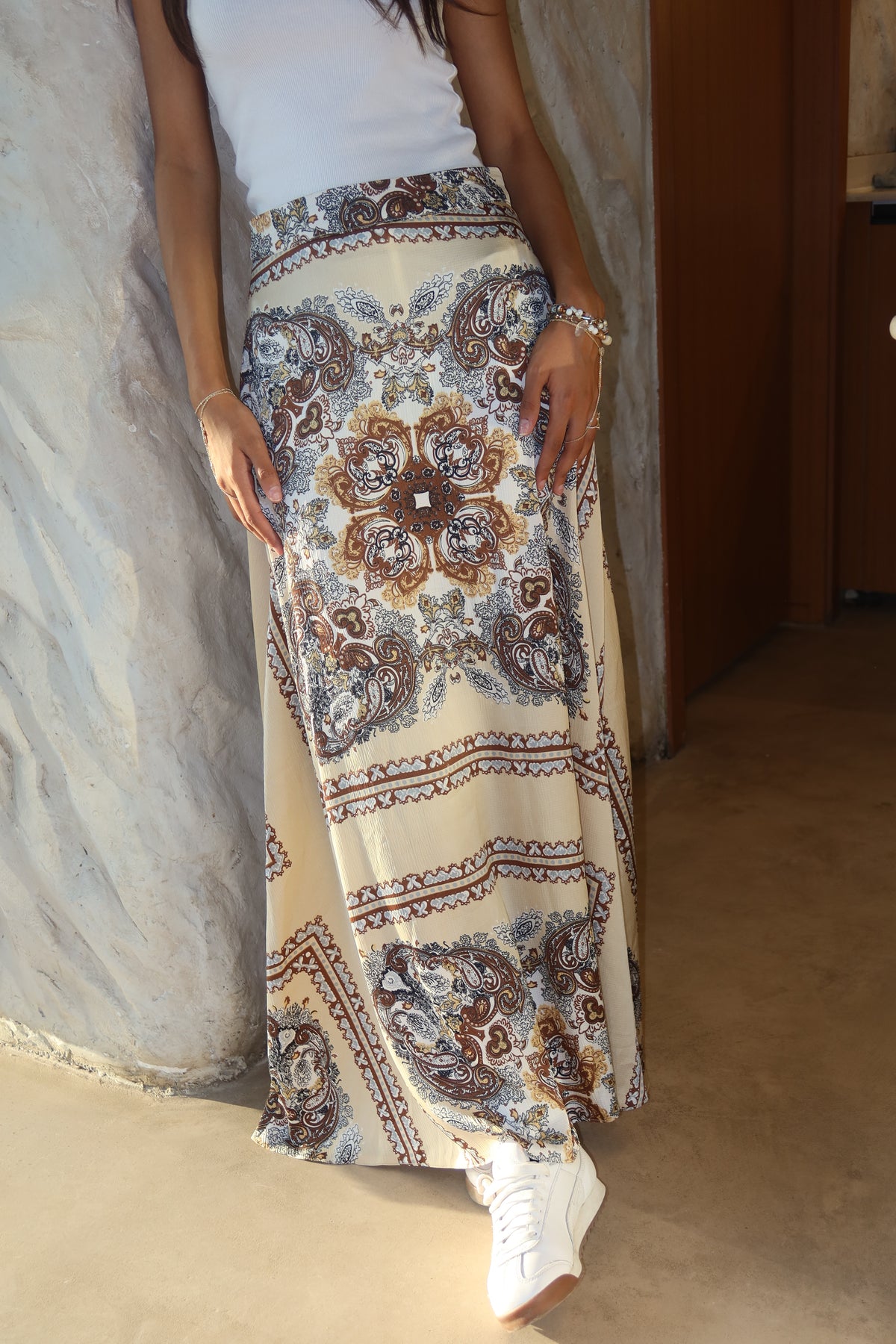 Printed Satin Skirt