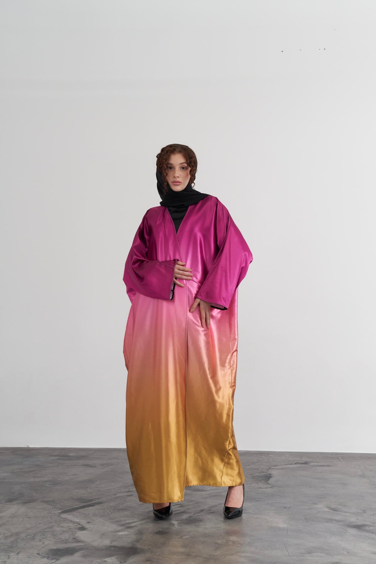 Satin Open Abaya